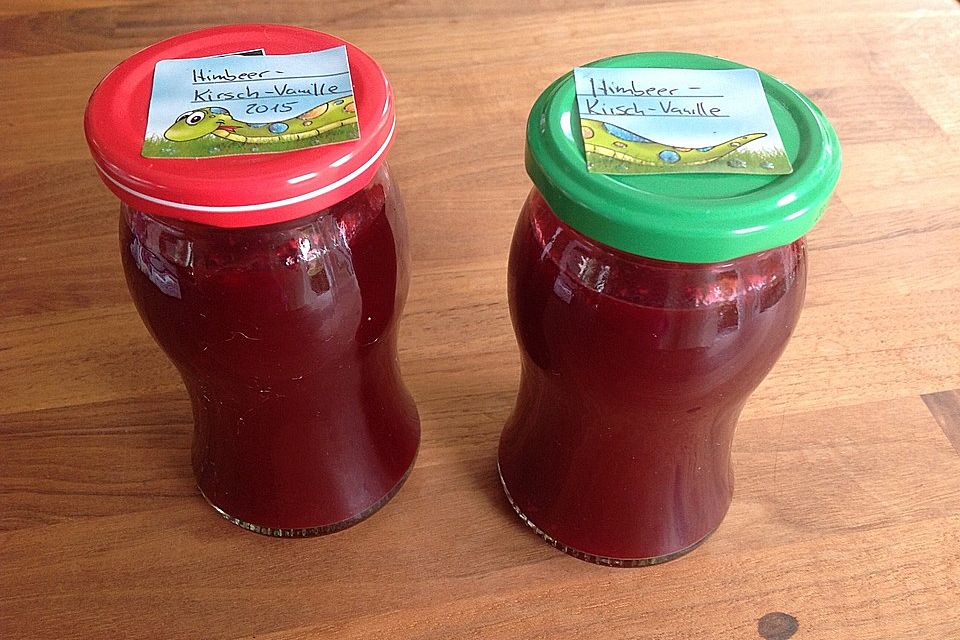 Himbeer-Kirsch-Vanille-Marmelade