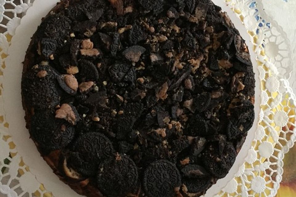 Gesunder cremiger Oreo-Käsekuchen