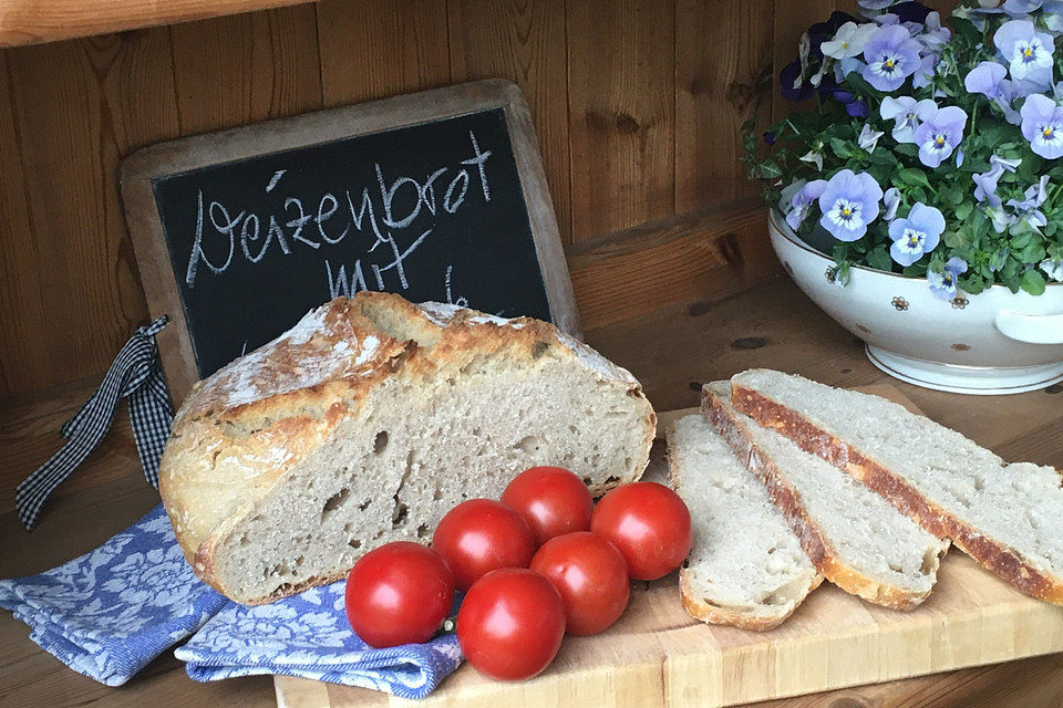 Weizenbrot mit wenig Hefe