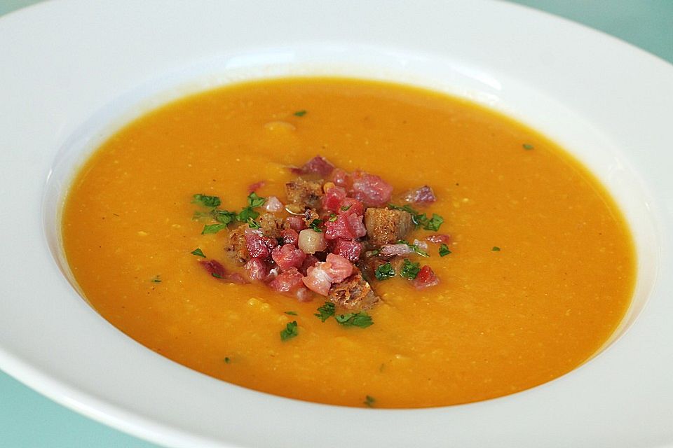 Kürbis-Mais-Suppe