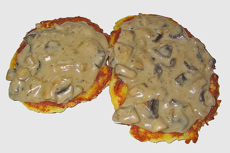 Kartoffelrösti mit Rahmchampignons