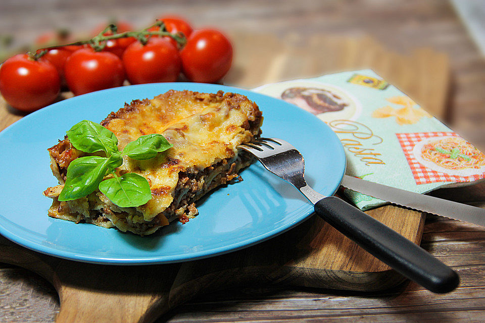 Bolognese-Lasagne mit Rotwein