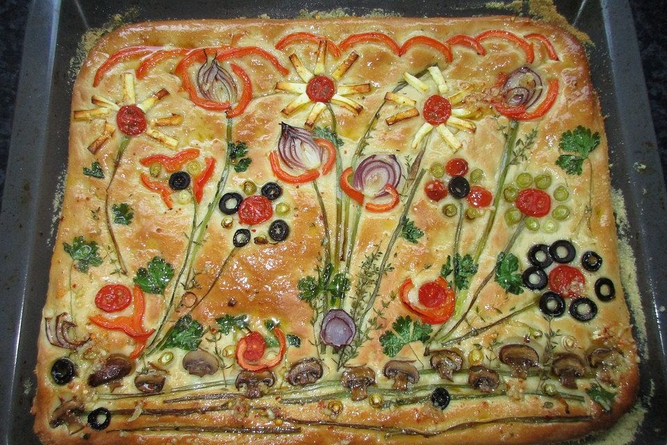 Selbstgemachtes Italienisches Focaccia Brot