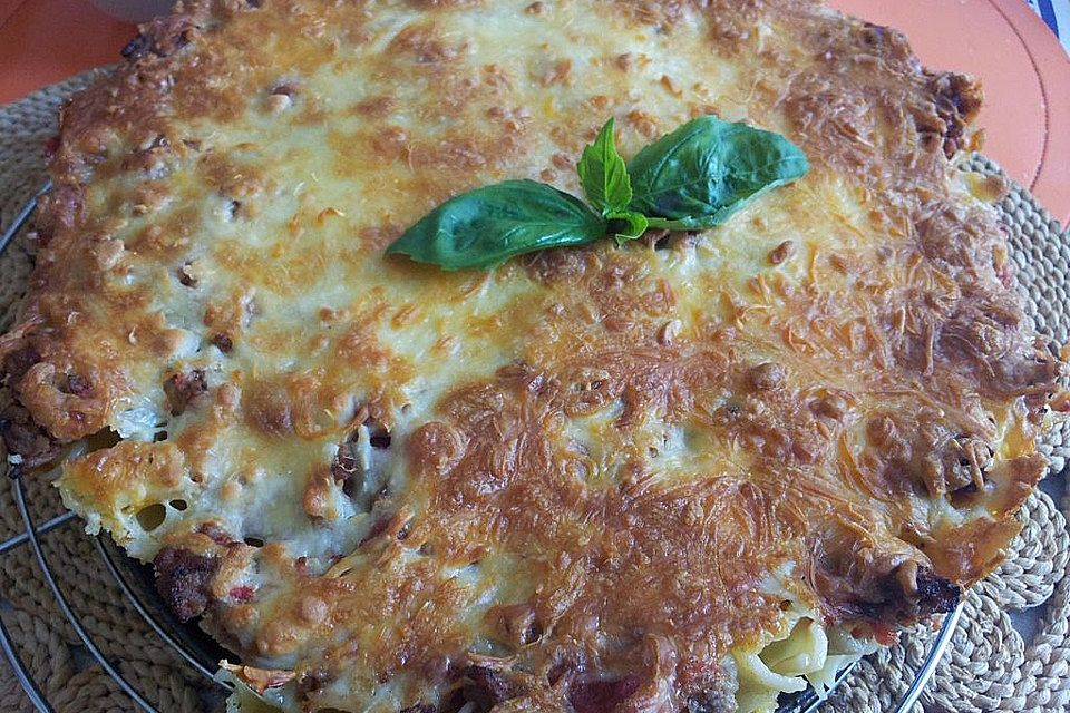 Pasta-Kuchen mit Tortiglioni