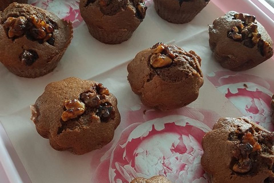 Bananenmuffins mit Walnuss - Topping