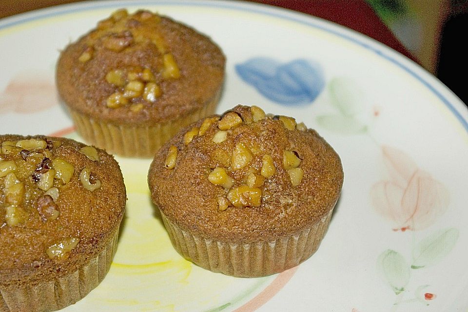 Bananenmuffins mit Walnuss - Topping