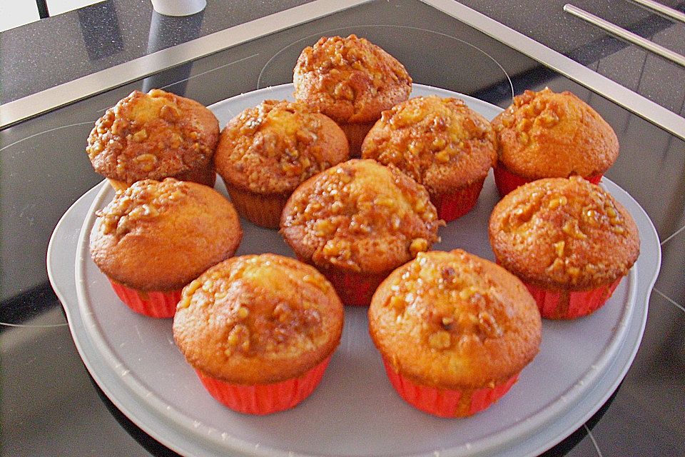 Bananenmuffins mit Walnuss - Topping