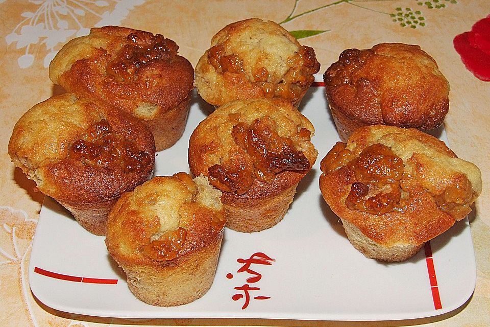 Bananenmuffins mit Walnuss - Topping