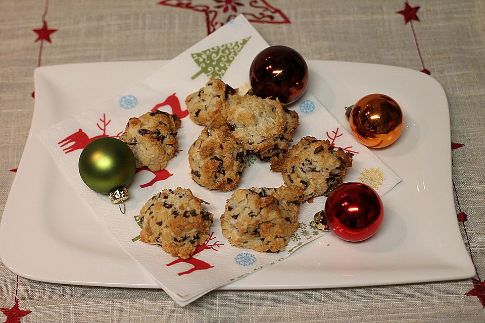 Stracciatella-Kokosmakronen mit Orange