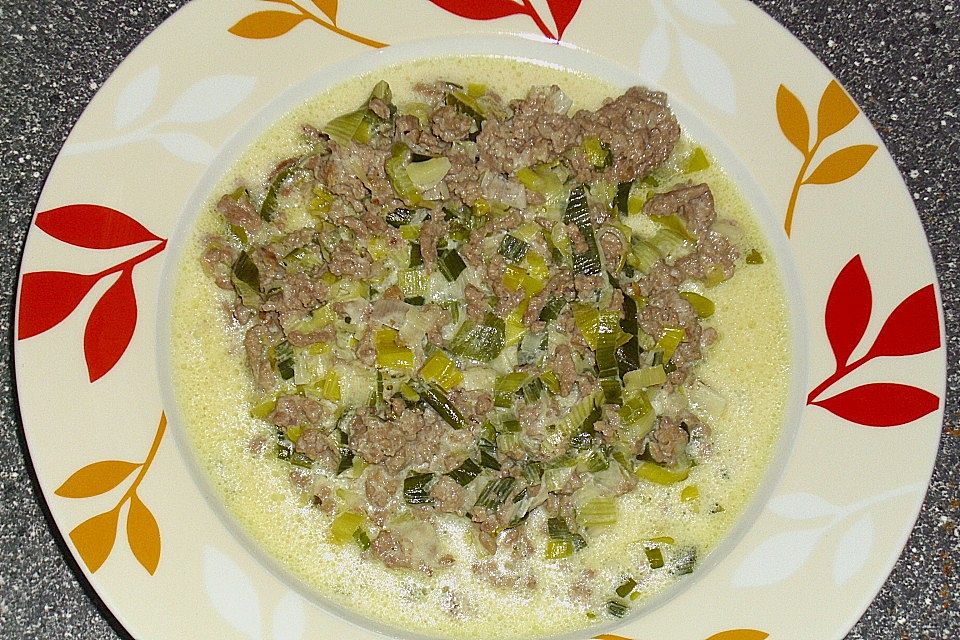 Käse-Porree-Suppe