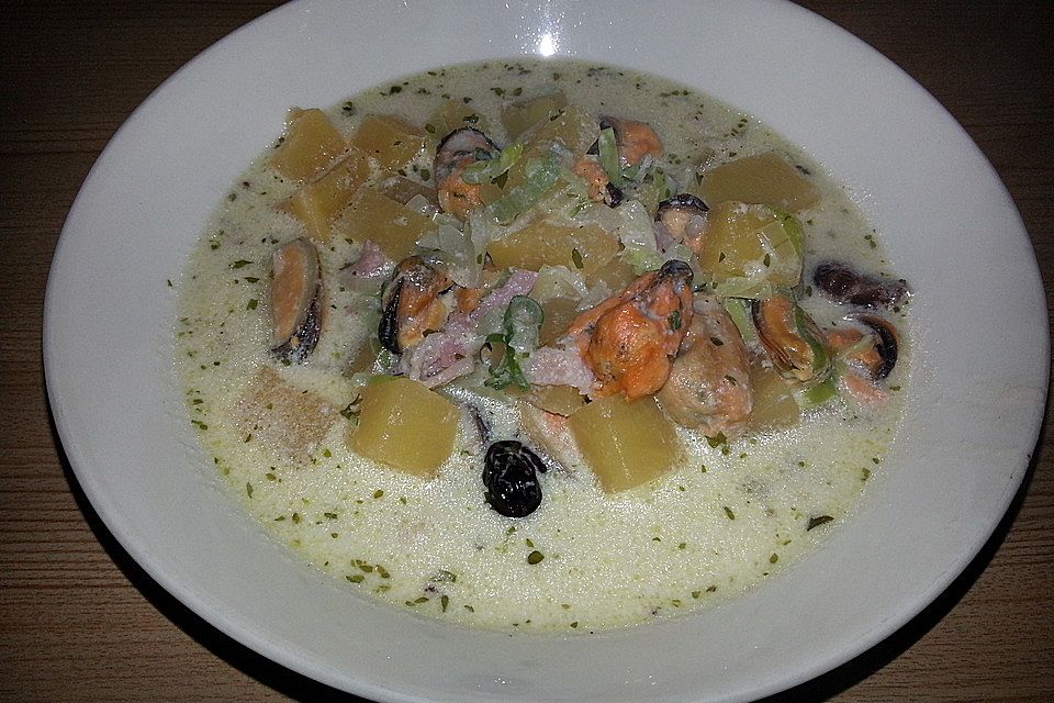 Amerikanische Muschelsuppe