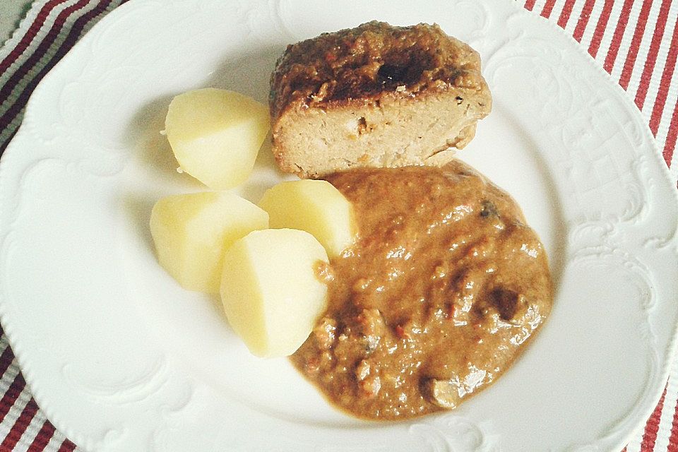 Veganer Hackbraten mit Bratensoße