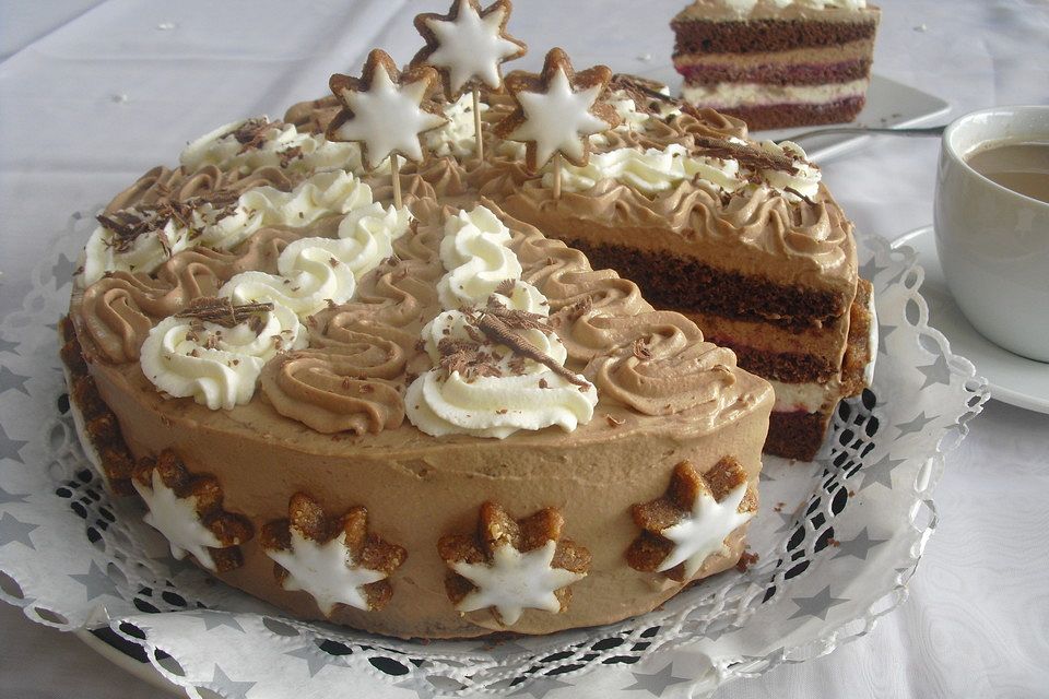 Schoko-Zimtstern-Torte