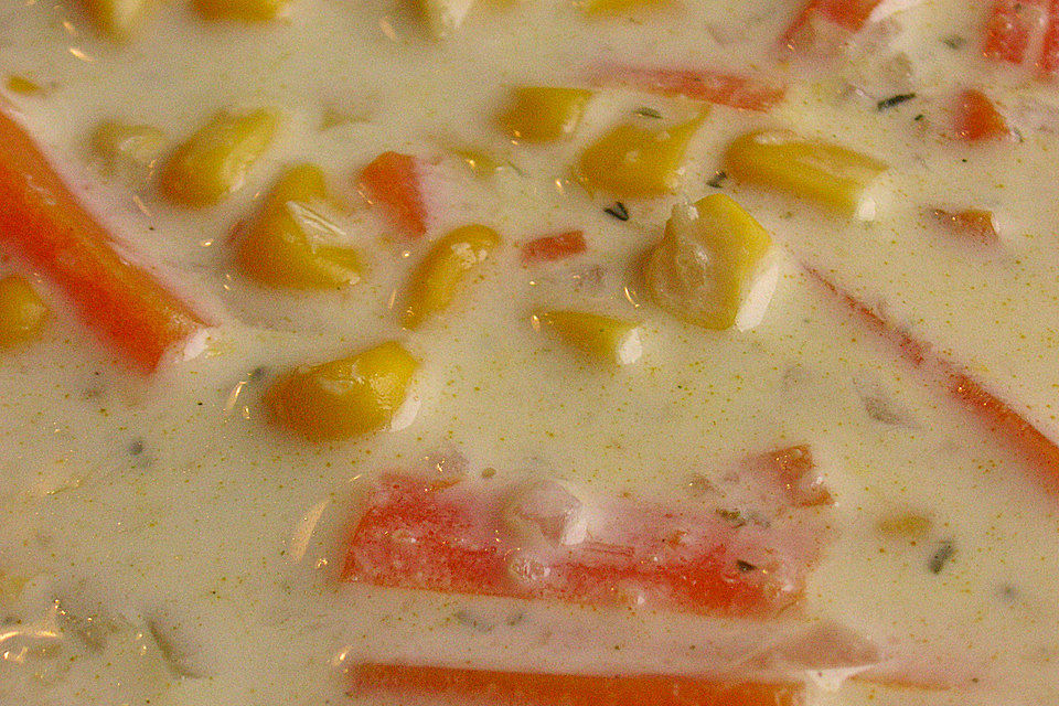 Maissuppe mit Möhren