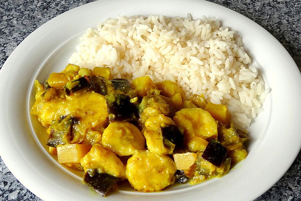 Auberginen-Bananen-Curry