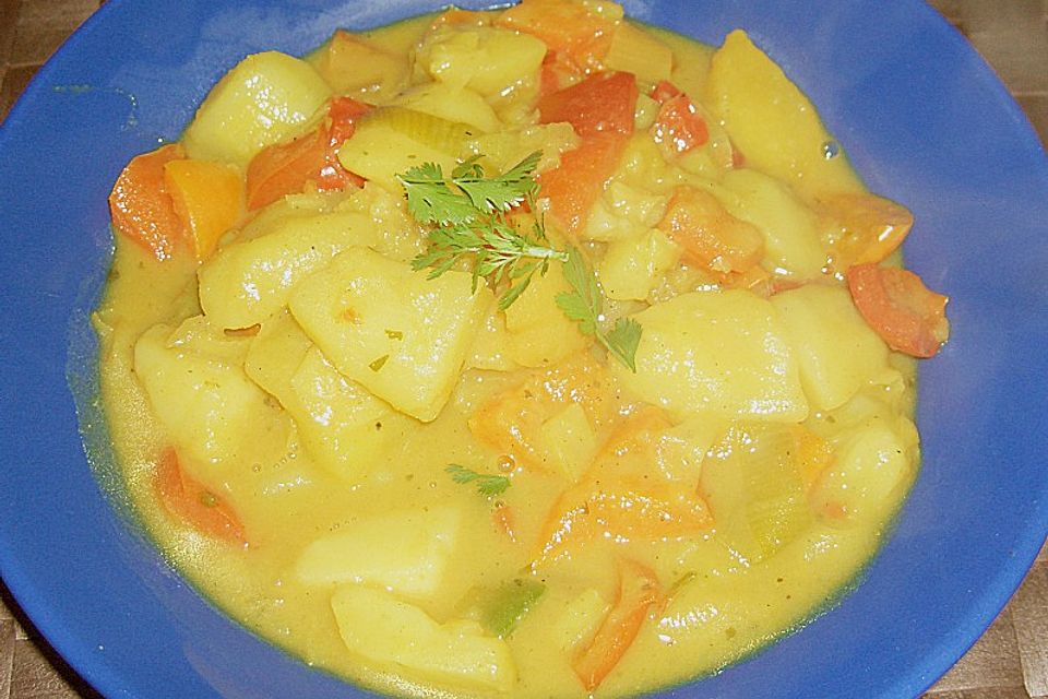 Kartoffel - Curry mit Pfirsich