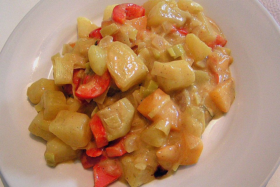 Kartoffel - Curry mit Pfirsich