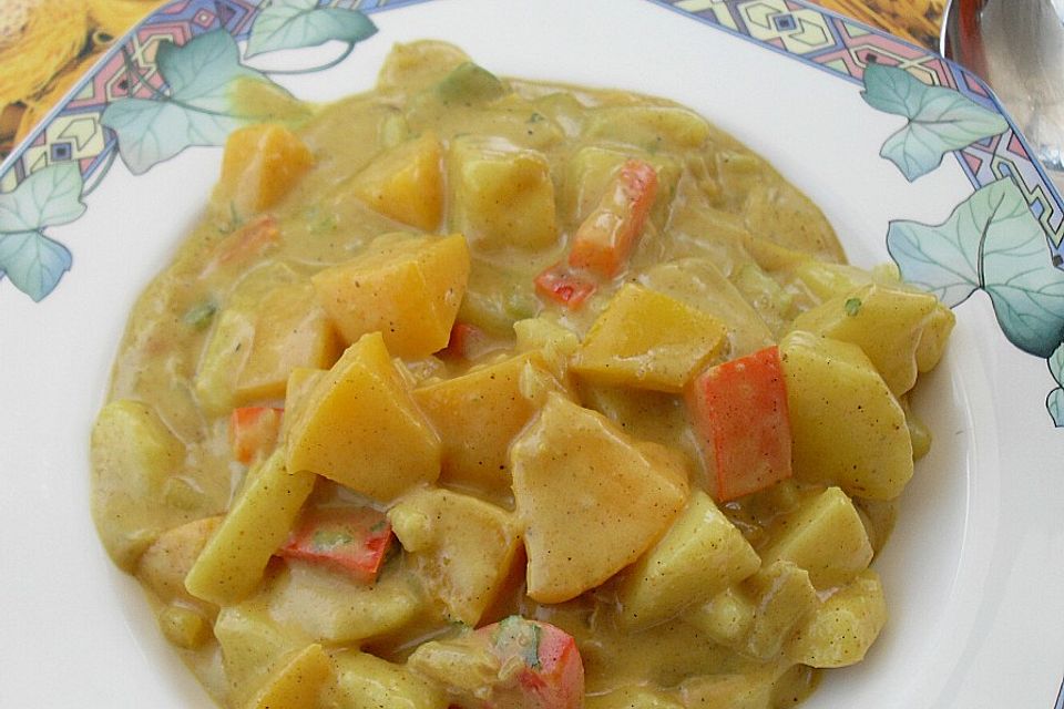 Kartoffel - Curry mit Pfirsich