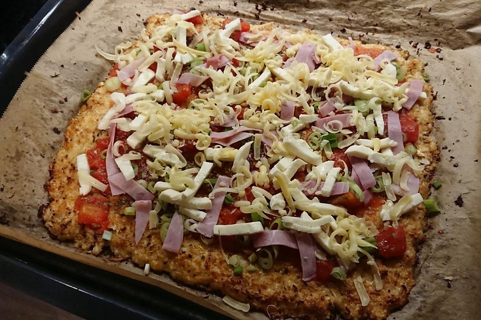 Pizzaboden aus Blumenkohl