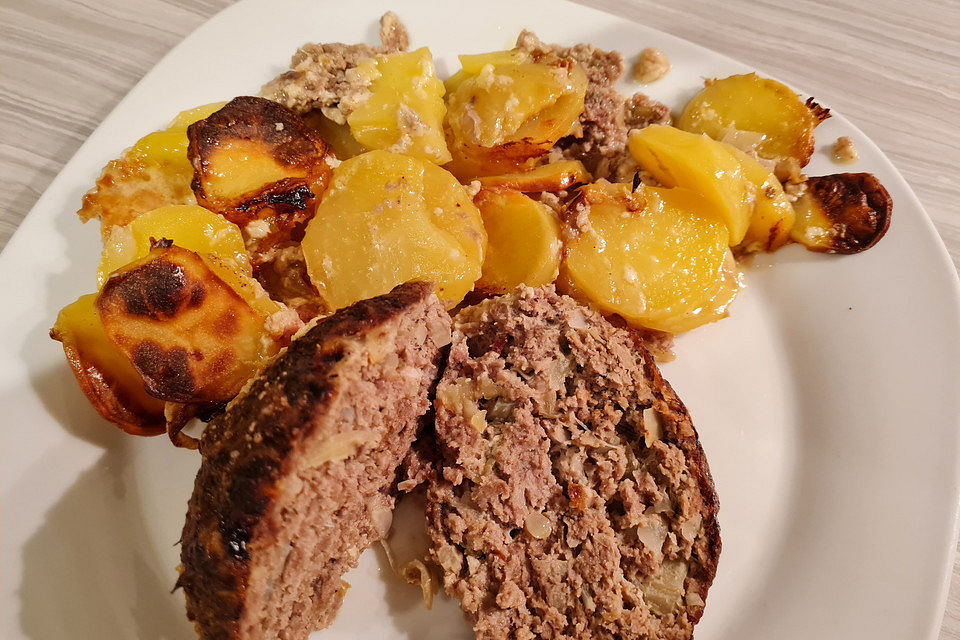 Hackbraten - Kartoffelauflauf