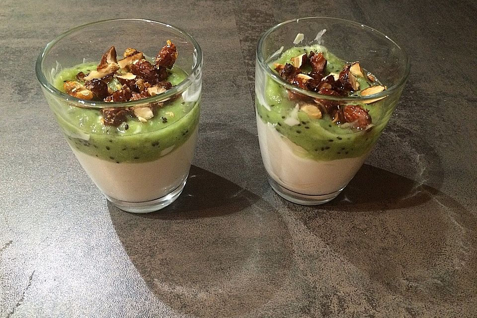 Quarkcreme an Kiwi