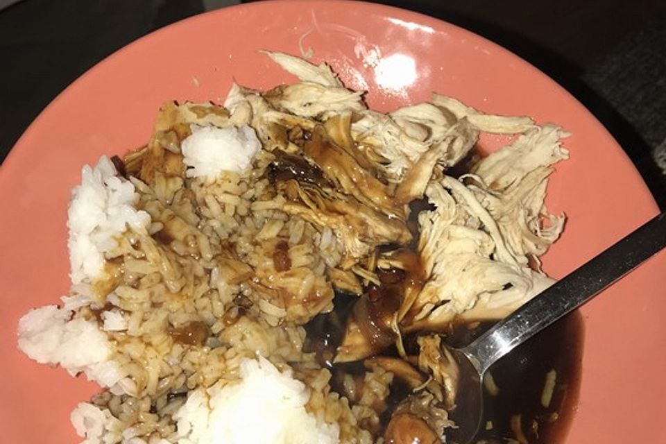 Hähnchen Teriyaki auf Reis