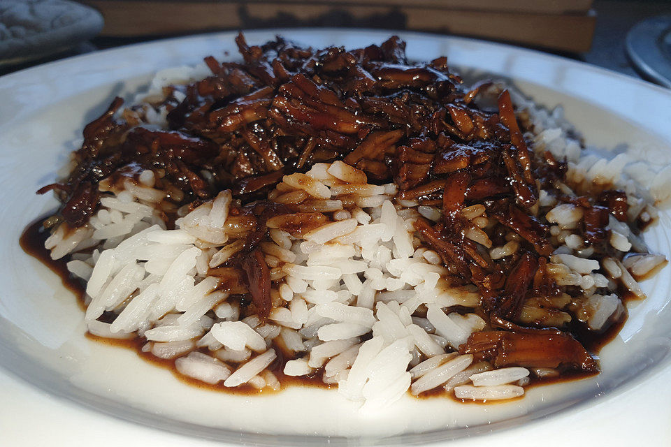 Hähnchen Teriyaki auf Reis