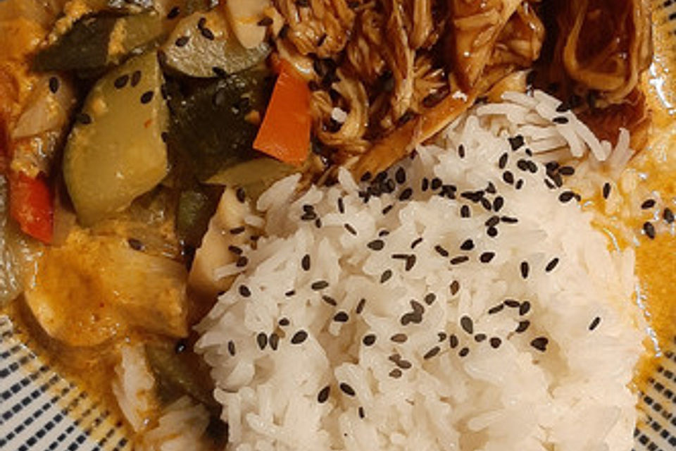 Hähnchen Teriyaki auf Reis