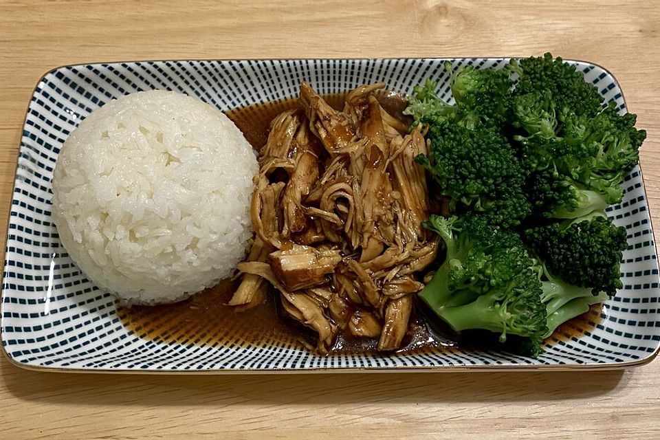 Hähnchen Teriyaki auf Reis