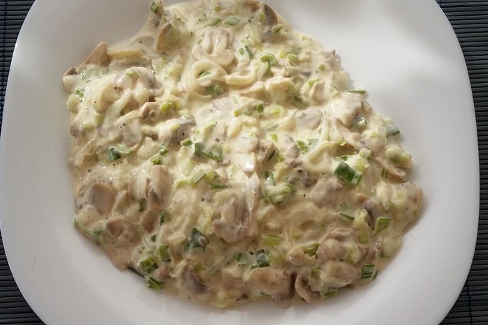 Champignonpfanne mit Frischkäse