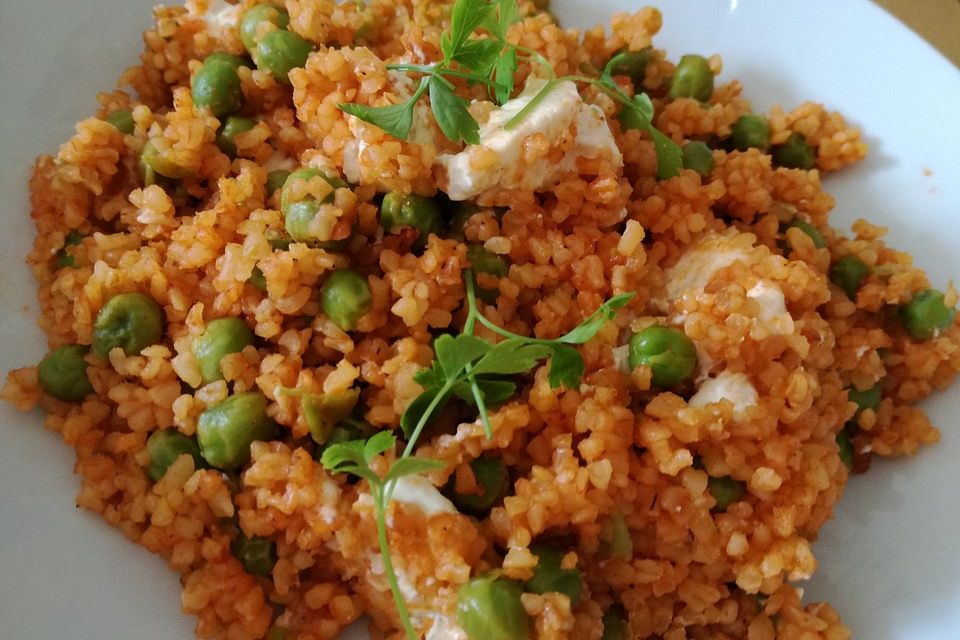 Bulgur-Erbsen-Pfanne