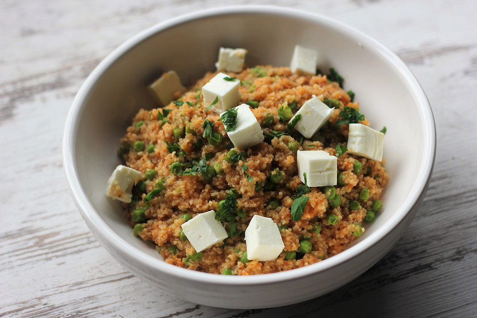 Bulgur-Erbsen-Pfanne