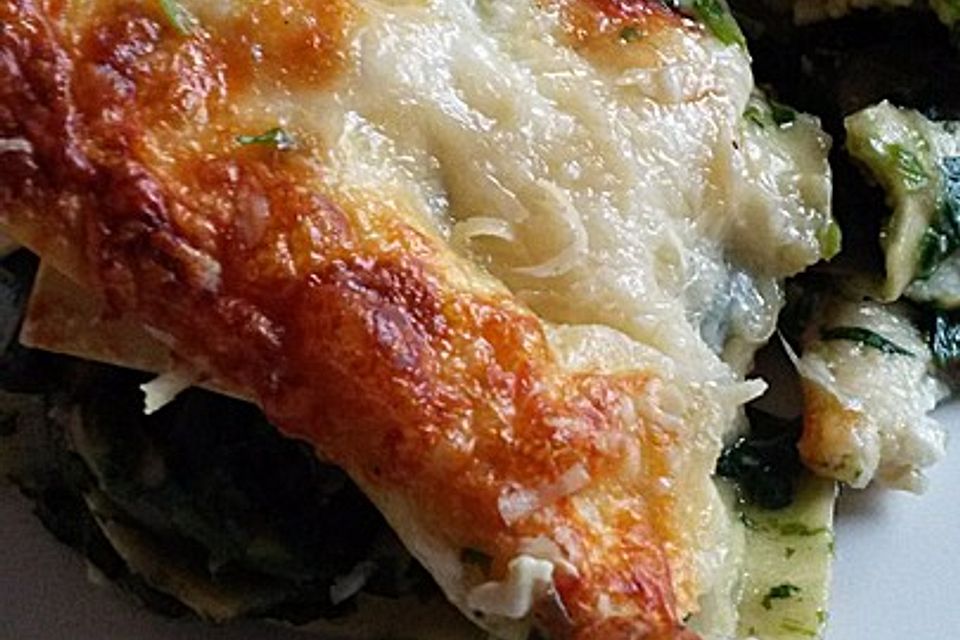 Champignon-Spinat-Lasagne