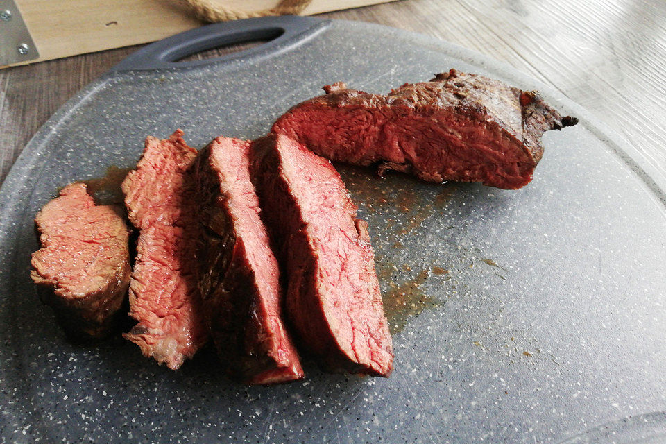 Rinderfiletsteak "rückwärts gebraten"