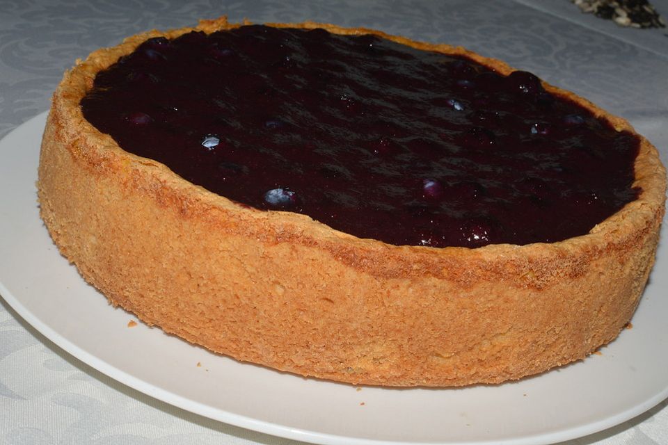 Topfenkuchen mit Blaubeerguss