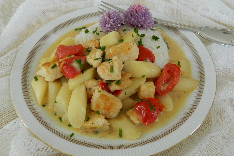 Hähnchen-Spargel-Pfanne