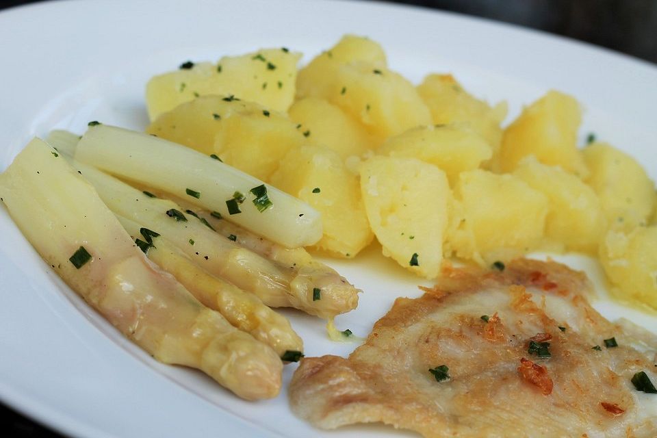 Schollenfilet an Spargelsalat