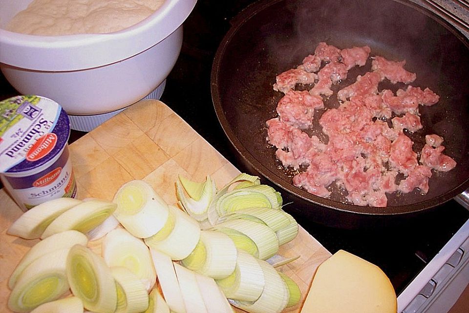 Bäuerlicher Lauchkuchen