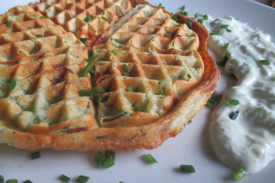 Feta-Kräuter-Waffeln