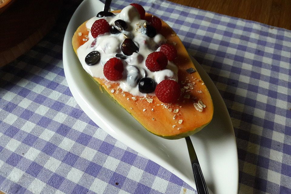 Papaya Frühstücksboote