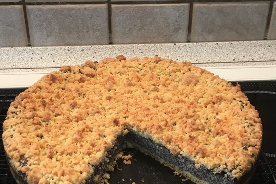 Schneller Mohnkuchen mit Streuseln