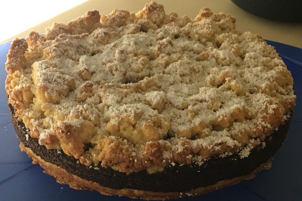 Schneller Mohnkuchen mit Streuseln