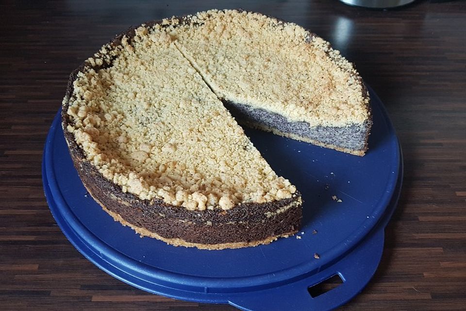 Schneller Mohnkuchen mit Streuseln