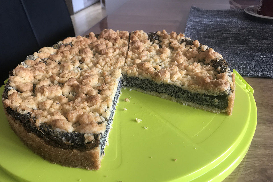 Schneller Mohnkuchen mit Streuseln