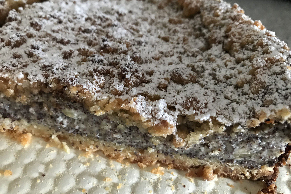 Schneller Mohnkuchen mit Streuseln