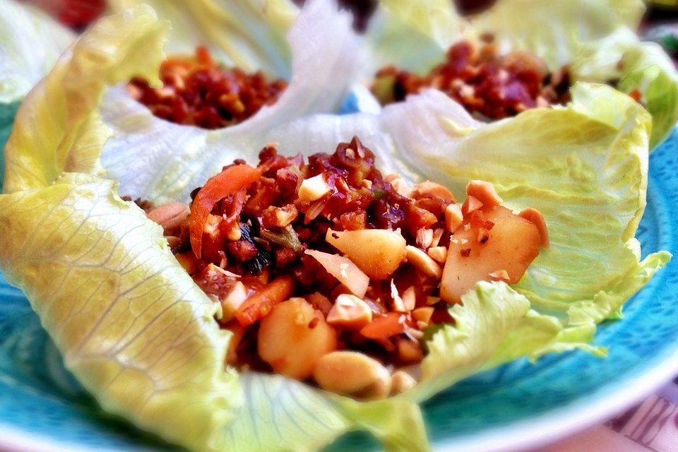 Asiatische Hoisin-Salat-Wraps