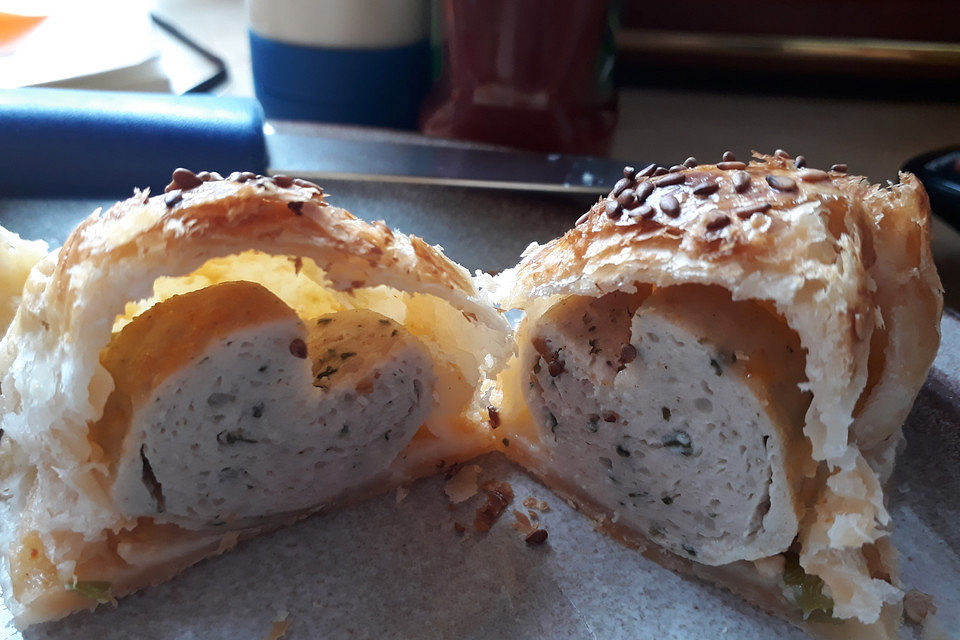 Weißwurst im Brezelteig