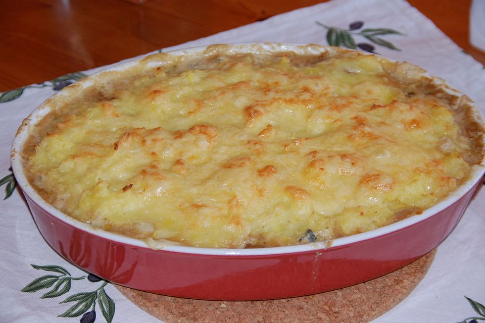 Kartoffelpüree auf Champignonrahm