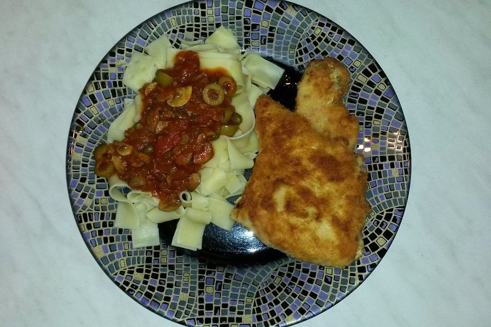 Mit Frischkäse gefülltes Putenschnitzel