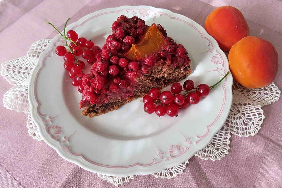 Aprikosen-Johannisbeer-Schoko-Kuchen